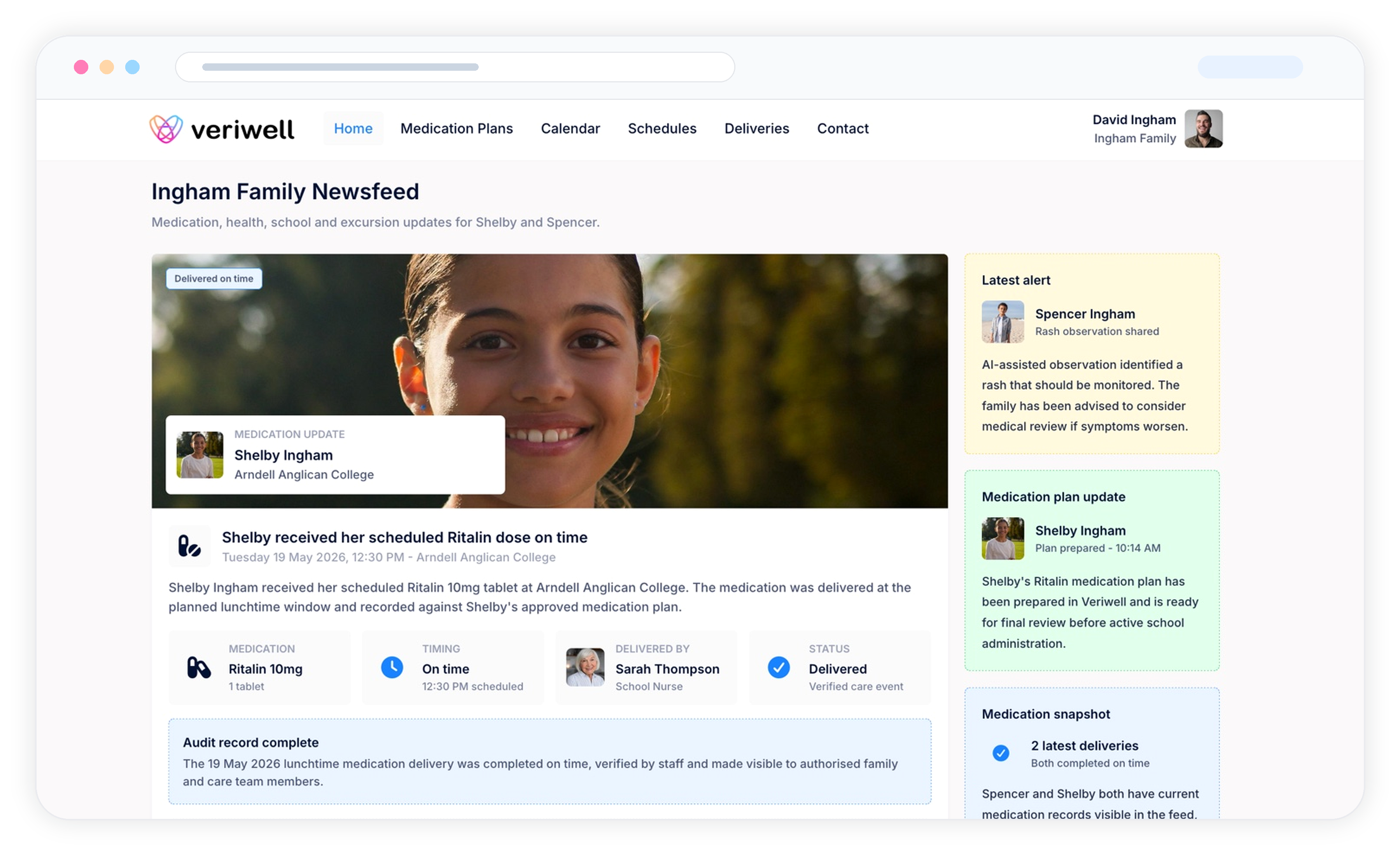 Veriwell medication delivery browser preview