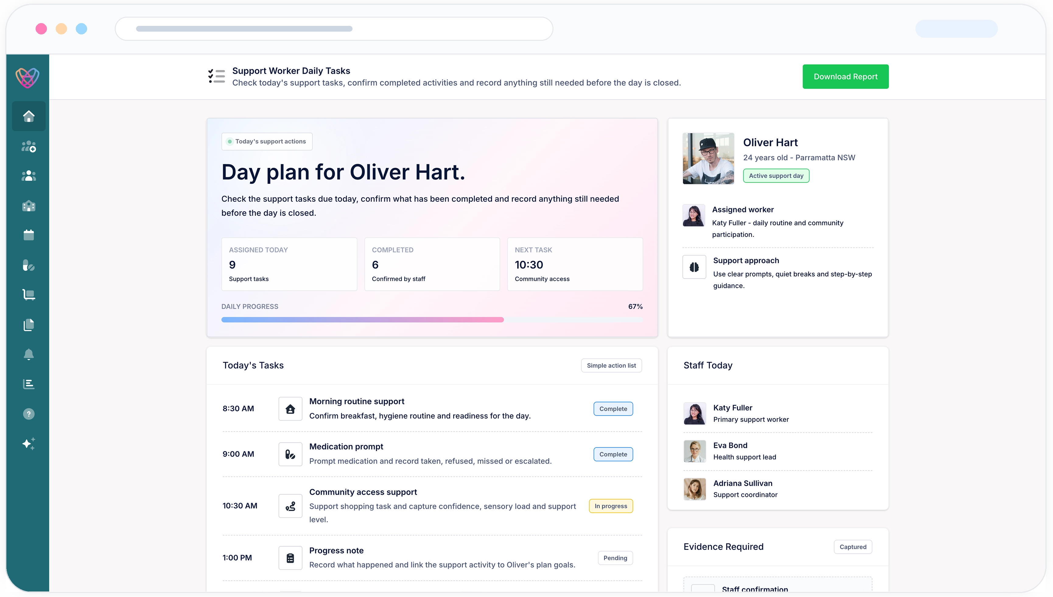 NDIS provider dashboard preview